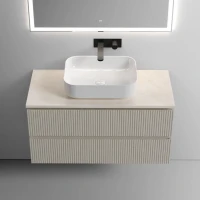 Тумба под раковину со столешницей Sancos Snob T 100 beige soft, столешница бежевая