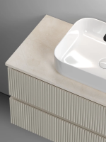 Тумба под раковину со столешницей Sancos Snob T 100 beige soft, столешница бежевая