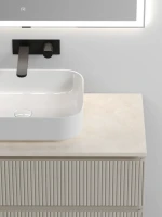 Тумба под раковину со столешницей Sancos Snob T 100 beige soft, столешница бежевая