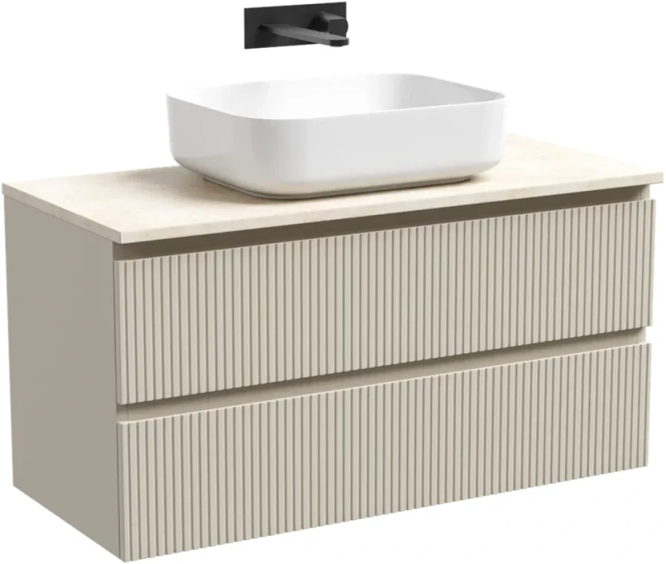 Тумба под раковину со столешницей Sancos Snob T 100 beige soft, столешница бежевая