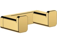 Крючок Hansgrohe AddStoris 41755990 двойной, полированное золото Крючок Hansgrohe AddStoris 41755990 двойной, полированное золото
