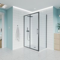 Душевой уголок Veconi Evo 100SP GR 150х120 см, профиль брашированный графит, стекло прозрачное