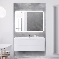 Мебель для ванной комнаты BelBagno Acqua 120 подвесная, bianco lucido, белая глянцевая раковина