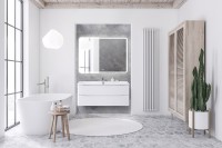Мебель для ванной комнаты BelBagno Acqua 120 подвесная, bianco lucido, белая глянцевая раковина