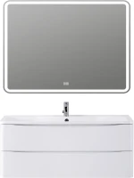 Мебель для ванной комнаты BelBagno Acqua 120 подвесная, bianco lucido, белая глянцевая раковина