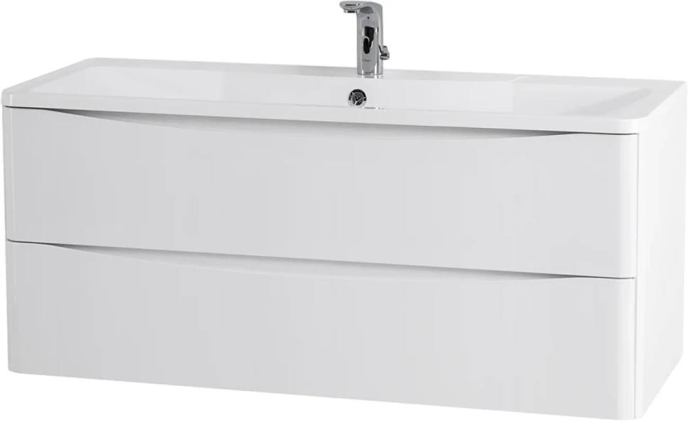 Мебель для ванной комнаты BelBagno Acqua 120 подвесная, bianco lucido, белая глянцевая раковина