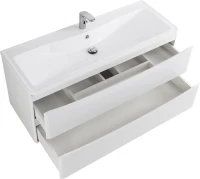 Мебель для ванной комнаты BelBagno Acqua 120 подвесная, bianco lucido, белая глянцевая раковина