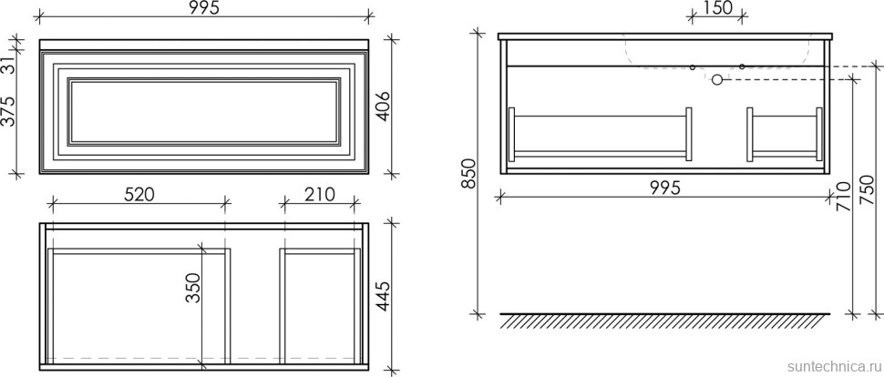 Мебель для ванной комнаты Sancos Very 100 R bianco