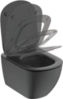 Унитаз подвесной Ideal Standard IdealMood T4665V3 безободковый, с микролифтом, матовый черный