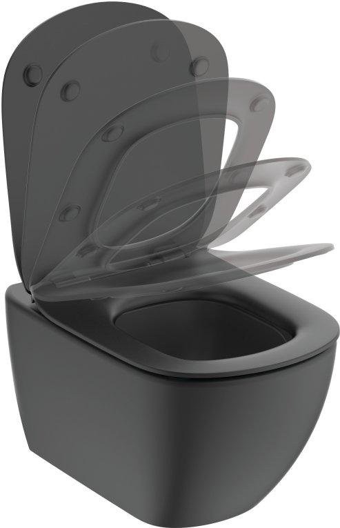 Унитаз подвесной Ideal Standard IdealMood T4665V3 безободковый, с микролифтом, матовый черный