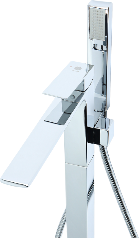 Напольный смеситель для ванны с душем Orange Lutz M04-336cr хром
