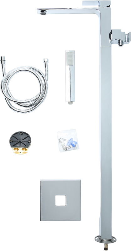 Напольный смеситель для ванны с душем Orange Lutz M04-336cr хром