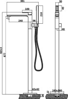 Напольный смеситель для ванны с душем Orange Lutz M04-336cr хром Напольный смеситель для ванны с душем Orange Lutz M04-336cr хром