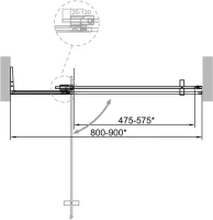Душевая дверь в нишу Cezares Slider B 1 80/90 BR Cr профиль хром, стекло бронза