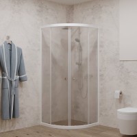 Душевой уголок Triton Ультра Щ0000064833 90х90 см, профиль белый глянец, стекло прозрачное