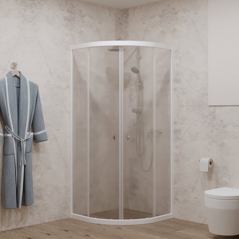 Душевой уголок Triton Ультра Щ0000064833 90х90 см, профиль белый глянец, стекло прозрачное