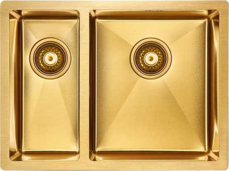 Мойка кухонная Paulmark Zusat PM225944-BGR брашированное золото R