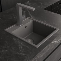 Мойка кухонная Abber Quarz AQ2901G матовая серая Мойка кухонная Abber Quarz AQ2901G матовая серая