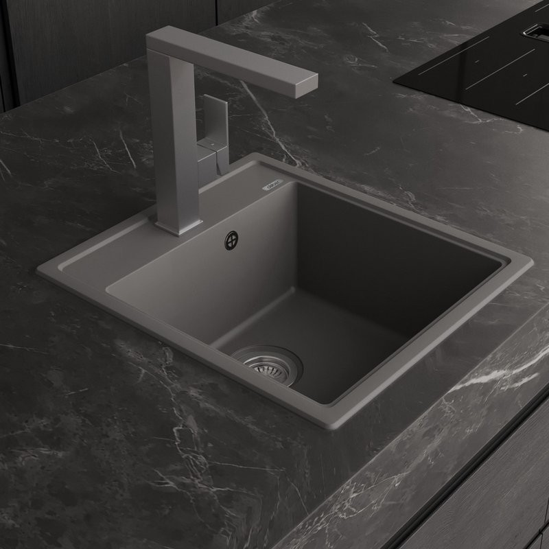 Мойка кухонная Abber Quarz AQ2901G матовая серая