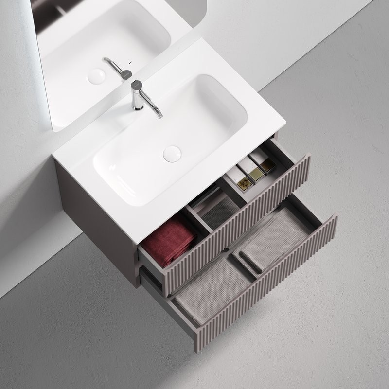 Тумба с раковиной Sancos Snob R 70 подвесная, doha soft, раковина CN7031