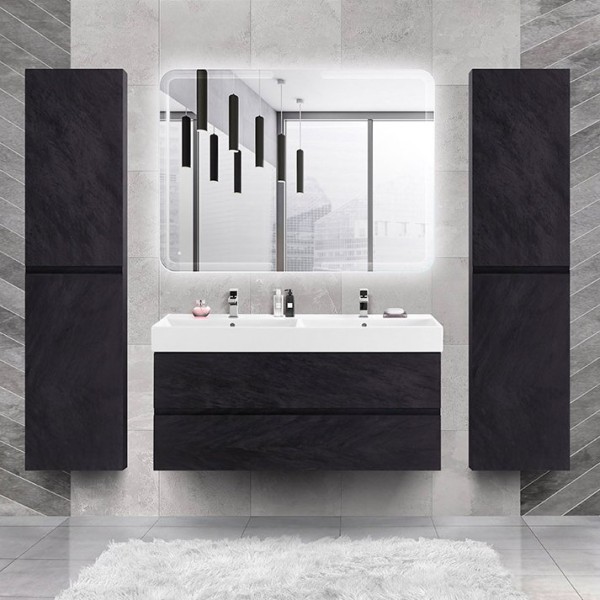 Мебель для ванной комнаты Cezares Molveno 46 120 nero, с раковиной Cezares CZR-MIL-120-2-LVB