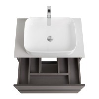 Тумба под раковину со столешницей BelBagno Kraft 70 подвесная, матовая темно-серая, столешница kep-70-bo