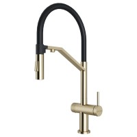 Смеситель для кухни Paulmark Zender Ze213155-LG с гибким изливом, светлое золото