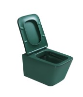 Унитаз подвесной SantiLine SL-5007G с микролифтом, зеленый матовый