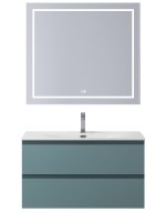 Мебель для ванной комнаты BelBagno Kraft 90 подвесная, матовая голубая, раковина bb-8099-90