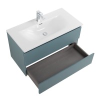 Мебель для ванной комнаты BelBagno Kraft 90 подвесная, матовая голубая, раковина bb-8099-90