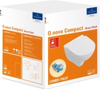 Комплект Унитаз подвесной Villeroy & Boch O.Novo O.novo 5688HR01 alpin, безободковый + Кнопка Viconnect 9224 9069 матовый хром + Инсталляция 9224 6100