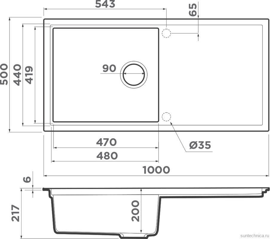 Комплект Мойка Omoikiri Sintesi 100 canyon + Измельчитель Nagare 750