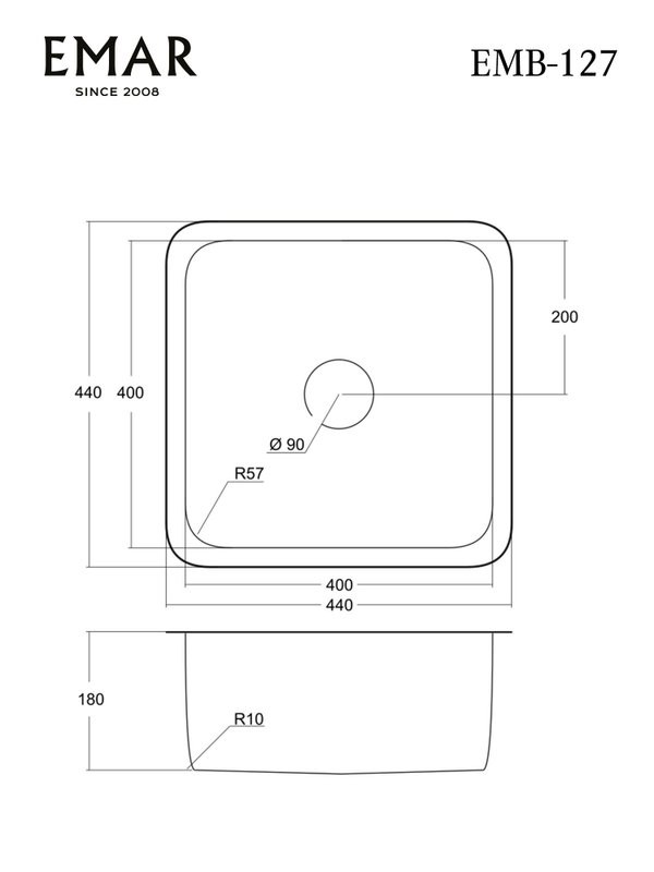 Мойка кухонная Emar PVD A EMB-127A PVD Nano Satine