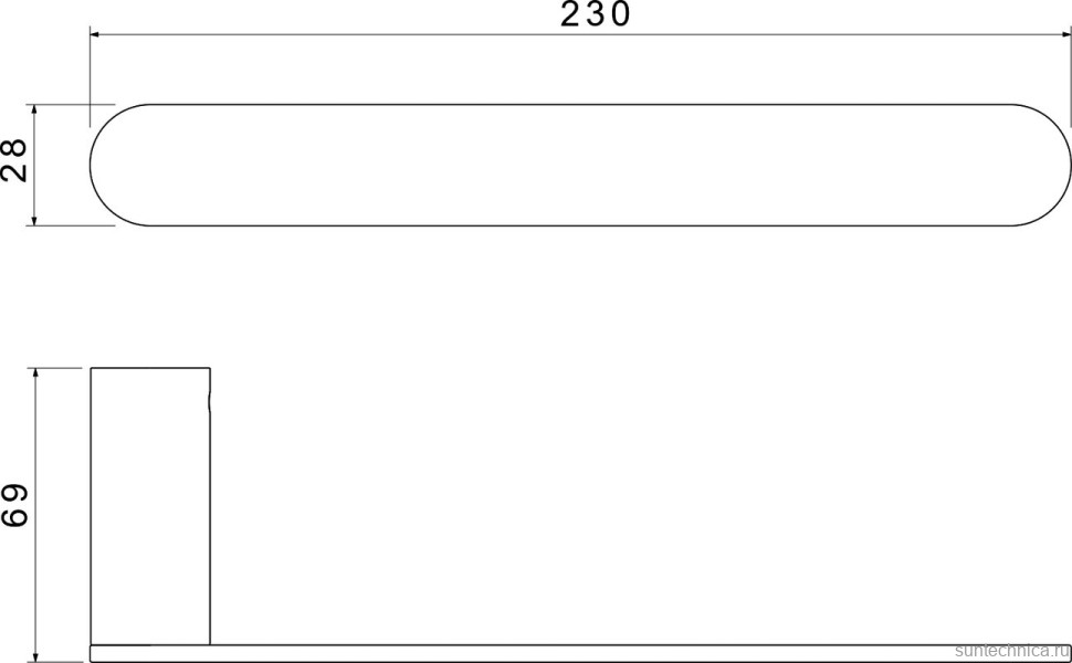 Полотенцедержатель AQUATEK Лира AQ4419MB матовый черный