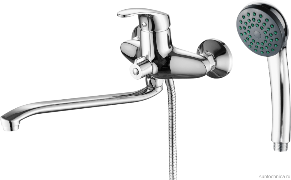 Смеситель с длинным изливом для ванны Fashun A2206 хром