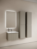 Мебель для ванной комнаты Sancos Code 60 подвесная, серая платина