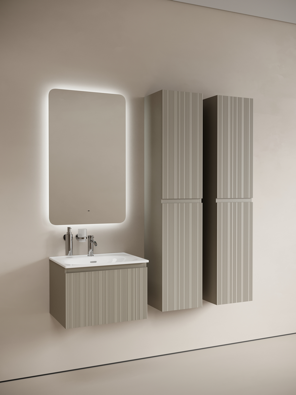 Мебель для ванной комнаты Sancos Code 60 подвесная, серая платина