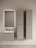 Мебель для ванной комнаты Sancos Code 60 подвесная, серая платина