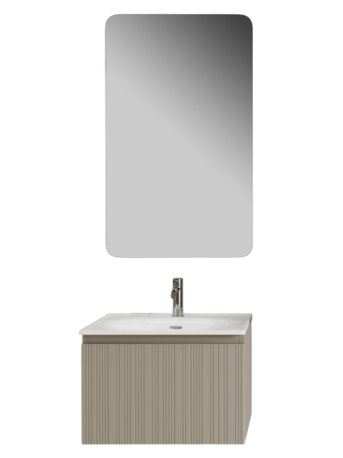 Мебель для ванной комнаты Sancos Code 60 подвесная, серая платина