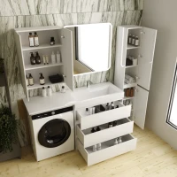 Тумба с раковиной Style Line Даллас 150 Люкс Plus, белая, 3 ящика R