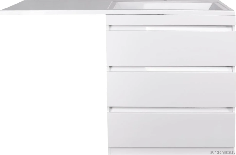 Тумба с раковиной Style Line Даллас 150 Люкс Plus, белая, 3 ящика R