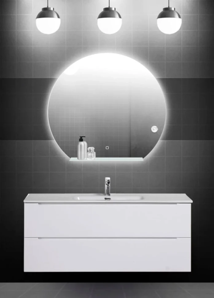 Зеркало круглое BelBagno SPC-RNG-900-LED-TCH-MENS с полкой
