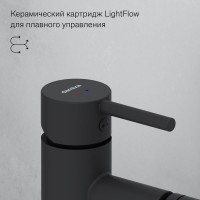 Смеситель для биде Damixa Scandinavian Pure 360240300 с донным клапаном, матовый черный
