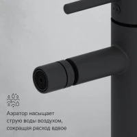 Смеситель для биде Damixa Scandinavian Pure 360240300 с донным клапаном, матовый черный