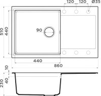 Комплект Мойка Omoikiri Daisen 86 ваниль + Измельчитель Nagare slim 900