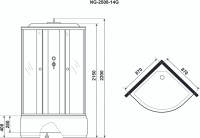 Душевая кабина Niagara NG-2508-14G х220 90х90 тонированные стёкла, с высоким поддоном, с сиденьем