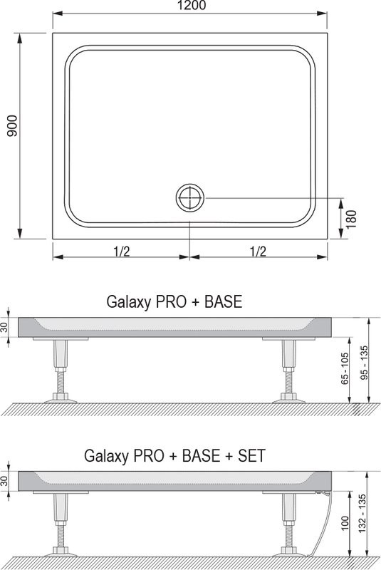Поддон для душа Ravak Galaxy Pro Chrome Gigant Pro 120x90 с сифоном