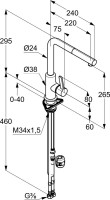 Смеситель для кухни Kludi L-ine S 408519375 белый, хром