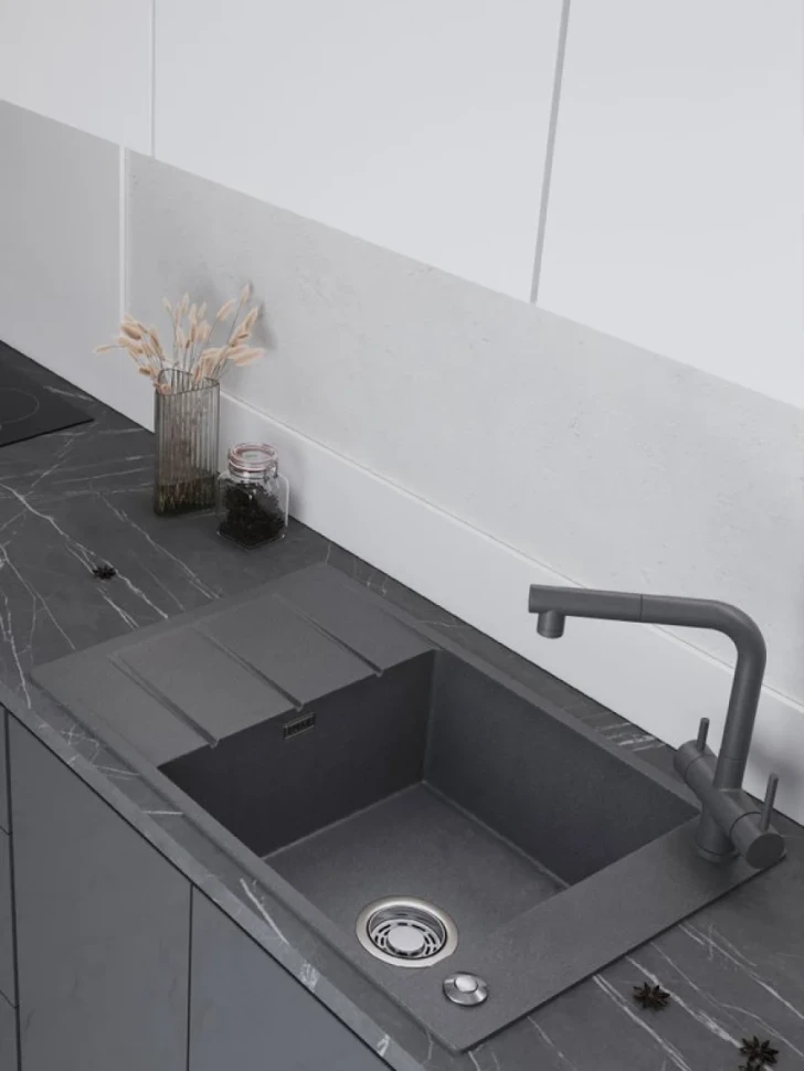Мойка кухонная Emar Quartz EMQ-1780.Q антрацит