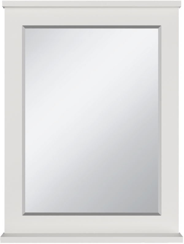 Зеркало Misty Марта 60 белое глянцевое, с полкой